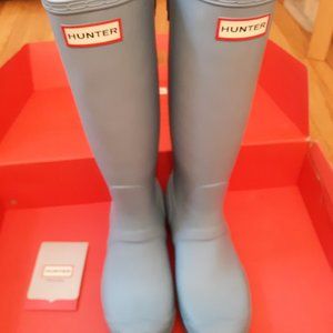Original Hunter Tall Boots, Light Blue, Size 7